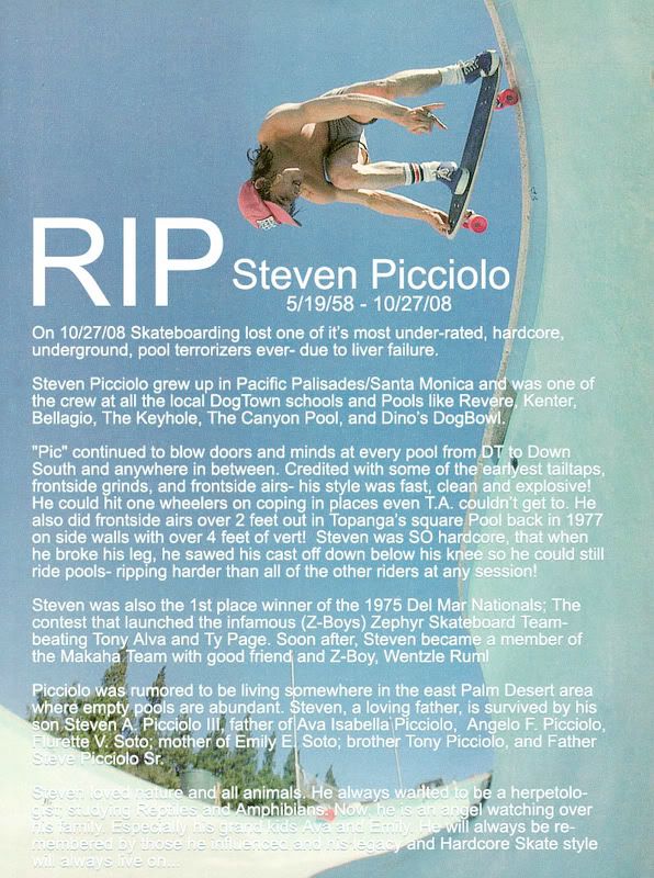 RIP legend Steven Picciolo