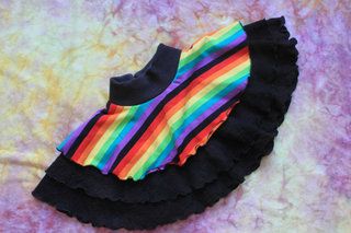 Rainbow Goth skirty, soaker free, M/L