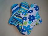Heavy Daytime/Overnight AIO Menstrual Pads With Wings: Robert Kaufman Coordinates (Fleece Barrier)