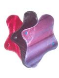 Heavy Daytime/Overnight AIO Menstrual Pads With Wings: Velvet Colors (Fleece Barrier)