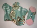AIO Menstrual Pads With Wings: Hawaiian Diamondhead (FLEECE Barrier)