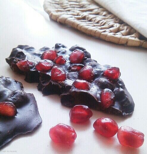 Pomegranate Dark Chocolate Bark Pomegranate Dark Chocolate Bark with Black Salt