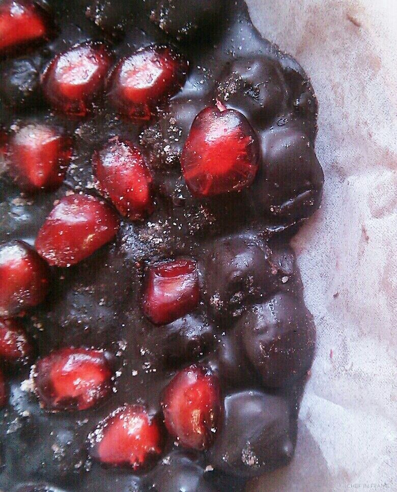 Pomegranate Dark Chocolate Bark Pomegranate Dark Chocolate Bark with Black Salt