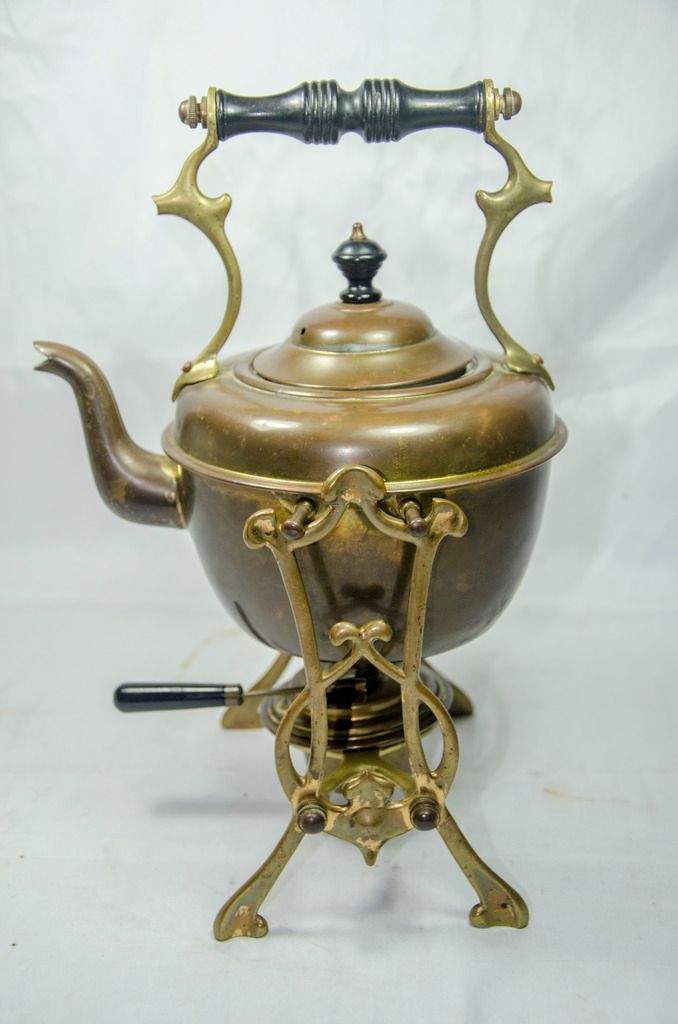 ANTIQUE VINTAGE BRASS TEAPOT AND WARMER SET 11street Malaysia Antiques