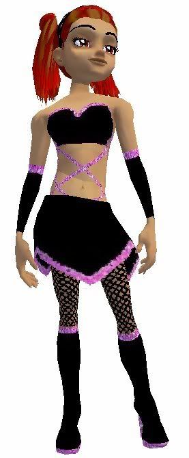 Pink And Black Dancer's Outfit
