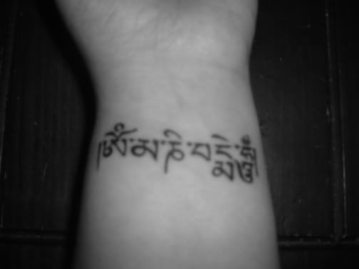 (Om Mani Padme Hum tattoo on my wrist by CharChar on Myspace). lotus tattoos 