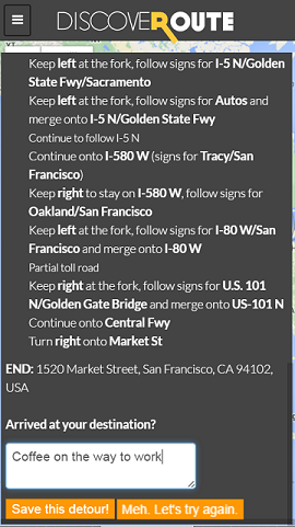 Saving detour to come back some other time