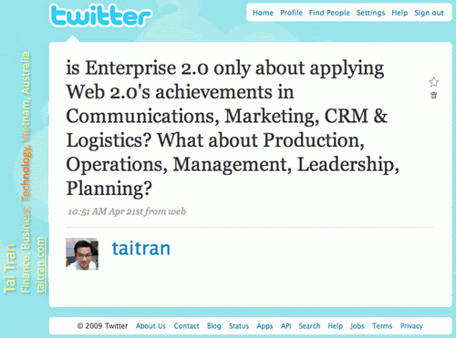 Question for Enterprise 2.0 - Communication, Information Sharing, Marketing, Production, Operations, Management, Leadership