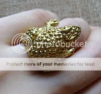 Vintage/fashion EVIL BAT monster gold brass 3D ring  