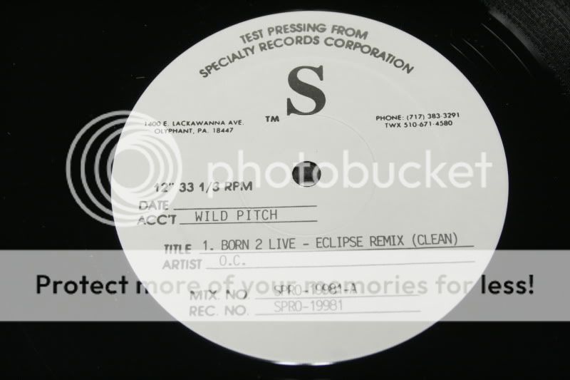 born to live ECLIPSE REMIX Wild Pitch TEST PRESS RANDOM RAP 12 M 